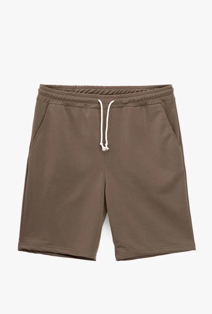 Plain Brown Cotton Shorts